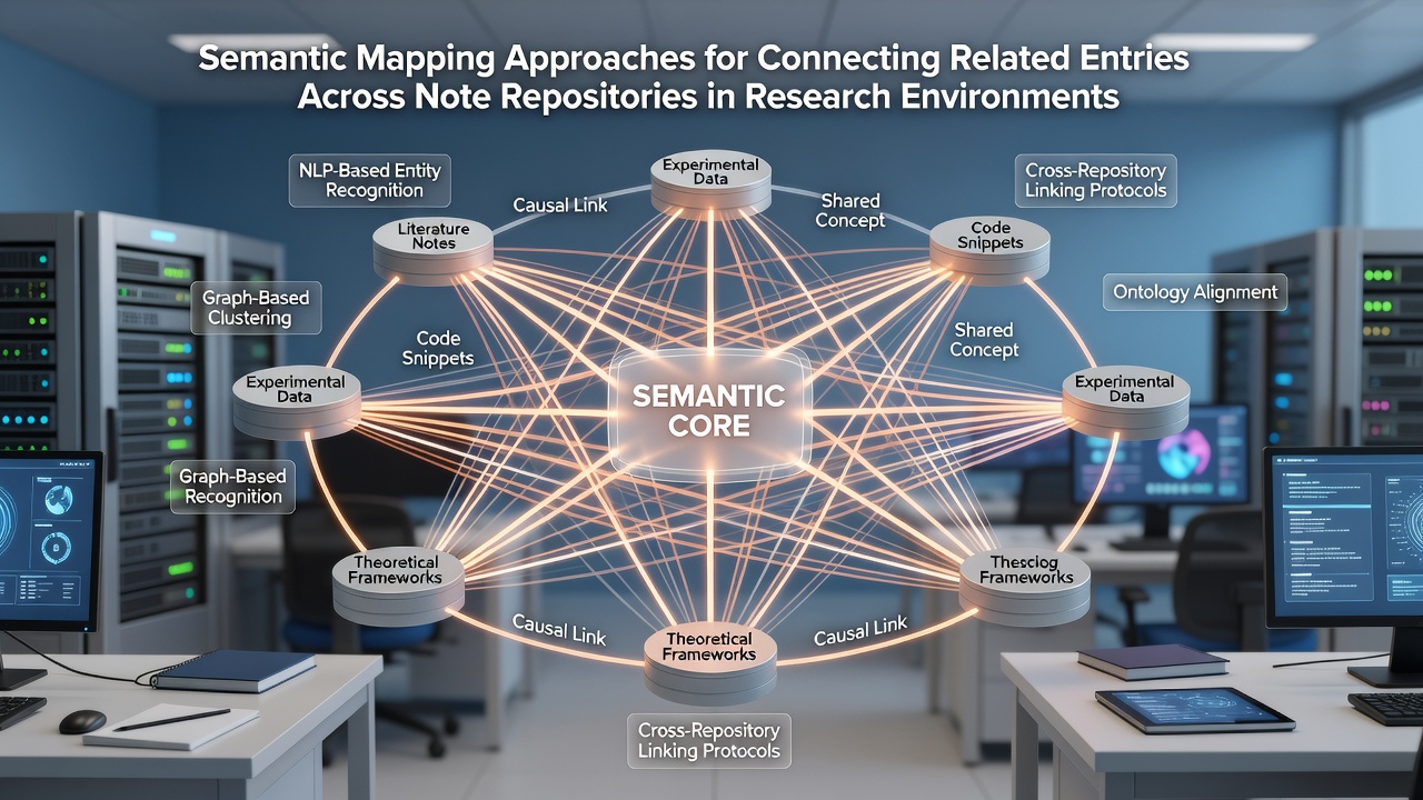 Graph visualization showing connected research notes across multiple repositories